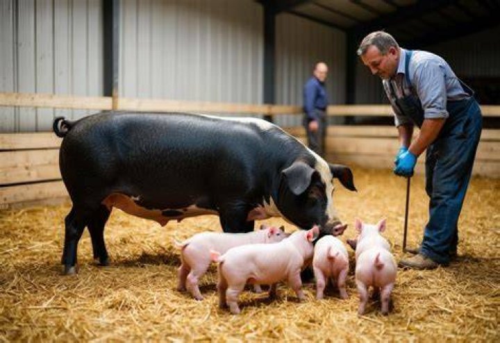 How long do pigs stay in labor?