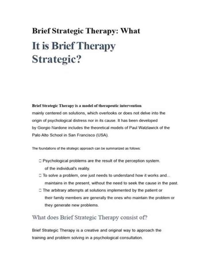 What is brief strategic therapy?