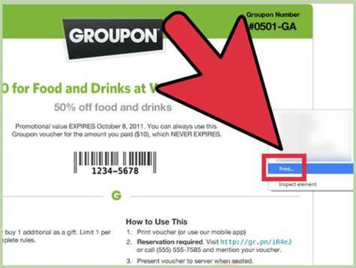 Where is the voucher code on Groupon?